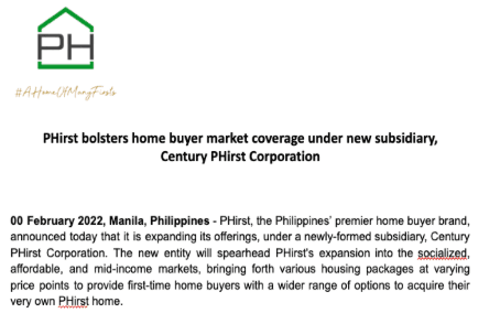 PHirst Park Homes campaign feature
